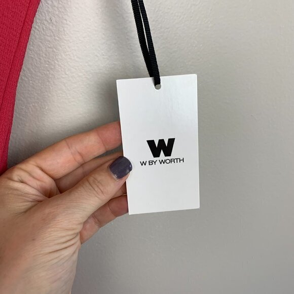 W by Worth Rose Crinkle Crepe Wrap Tea Length Work - Picture 4 of 7